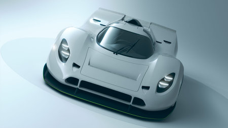 3D rendering of a brand-less generic concept car
