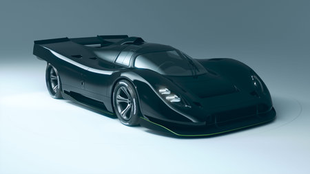 3D rendering of a brand-less generic concept car