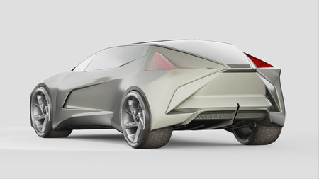 3D rendering of a brand-less generic concept car