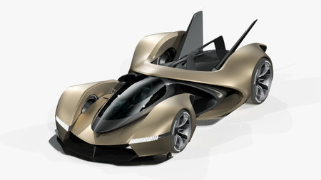 3D rendering of a brand-less generic concept carの写真素材