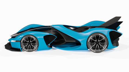 3D rendering of a brand-less generic concept carの写真素材