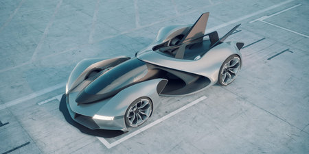 3D rendering of a brand-less generic concept car