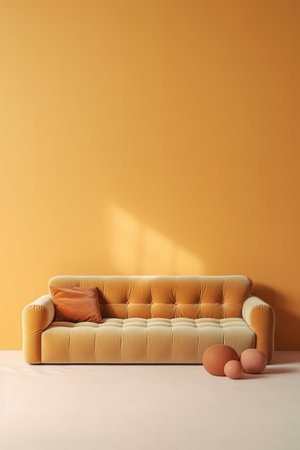 modern sofa in caramel colorの素材