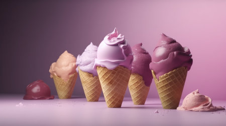 Ice cream photography advertising style close upの素材