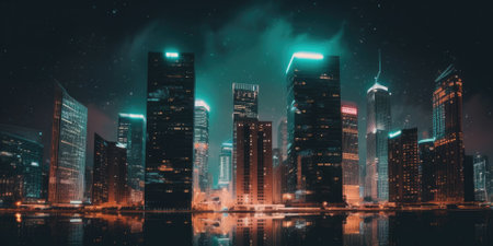 modern city skylineの素材