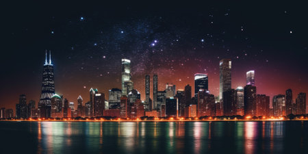 modern city skylineの素材