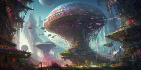 modern city skylineの素材