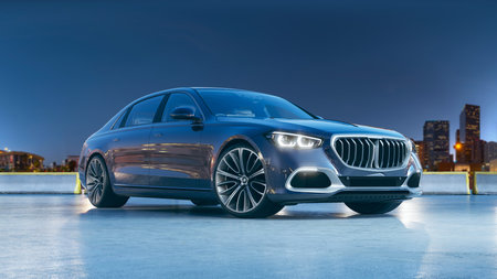 3D rendering of a brand-less generic concept car