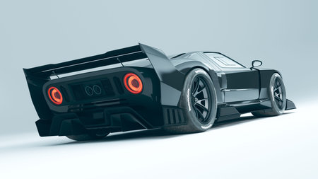 3D rendering of a brand-less generic concept car