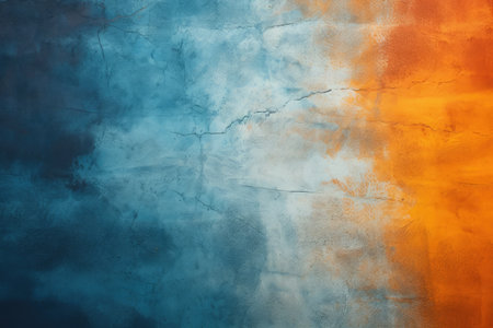 Grunge blue and orange wall texture. Abstract background for design.の素材
