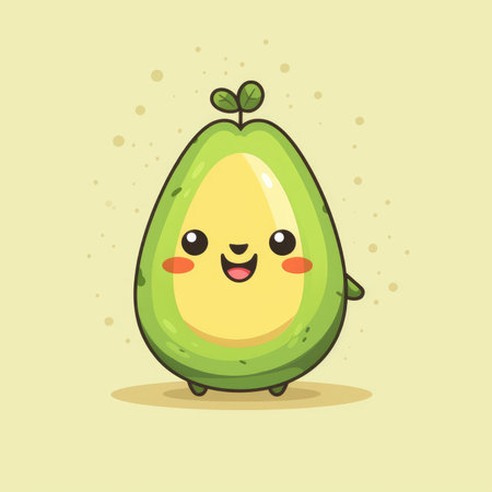 a cute avocado, ticker design, super cuteの素材