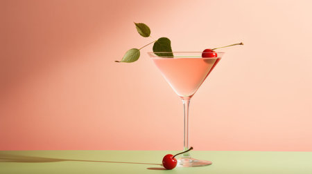 A glass of cocktail in pastel colorsの素材