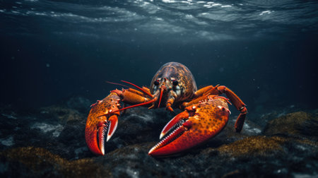 Lobster in the Red Sea. Underwater photo of a lobster.の素材