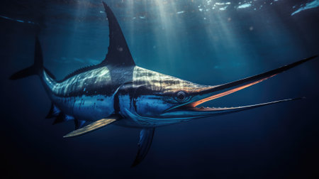 Swordfish in the waterの素材