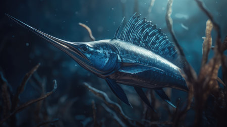 Swordfish in the waterの素材