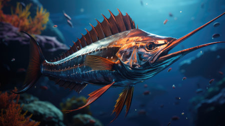 Swordfish in the waterの素材