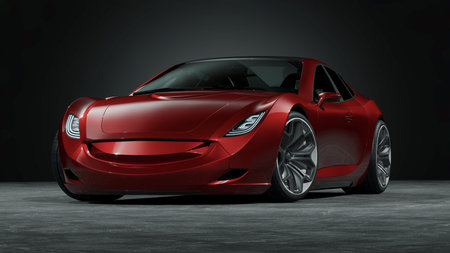 3D rendering of a brand-less generic concept car