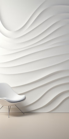 3d render of a chair in a room with white wall.の素材
