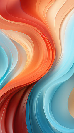 abstract colorful background with smooth lines in orange, red and blue colorsの素材
