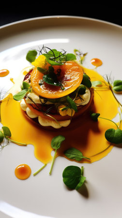 Appetizing tartar with mozzarella cheese and apricotの素材