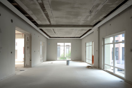 interior of the new apartment, construction of a new house.の素材