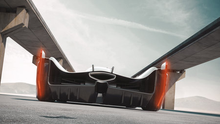3D rendering of a brand-less generic concept car