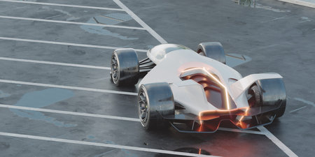 3D rendering of a brand-less generic concept car