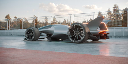 3D rendering of a brand-less generic concept carの写真素材