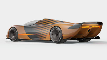 3D rendering of a brand-less generic concept car