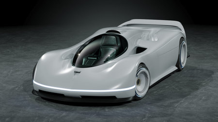 3D rendering of a brand-less generic concept car