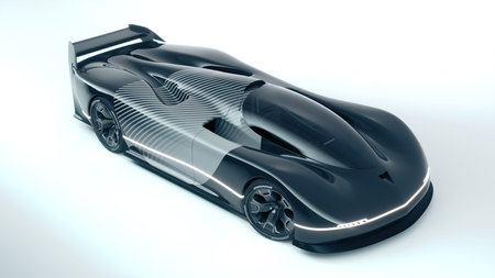 3D rendering of a brand-less generic concept racing car