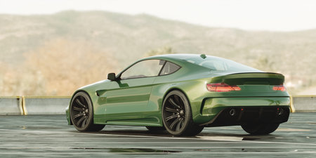 3D rendering of a brand-less generic concept car