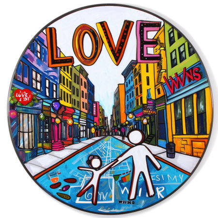 I Love My New York graffiti on the wall in Manhattan, NYC.の素材