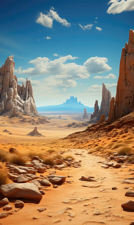 Fantasy landscape in Monument Valley, Arizona, USA. 3d renderの素材