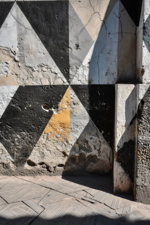 Detail of a wall in the city of Lisbon, Portugal.の素材
