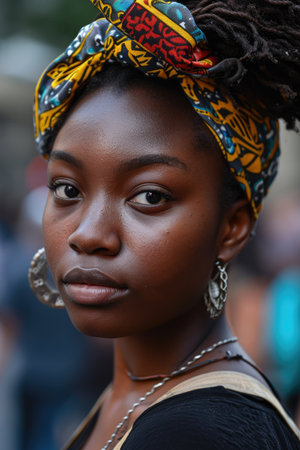 Portrait of a beautiful young African woman.の素材