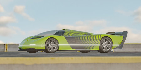3D rendering of a brand-less generic concept car
