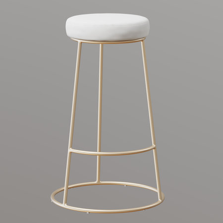 Elegant modern bar stool with white cushioned seatの写真素材