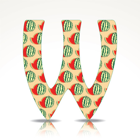 fruits and vegetables alphabetical letterのイラスト素材