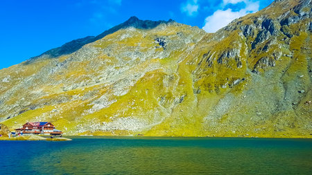 Balea Lake, located in the Fagaras Mountains,Romania
