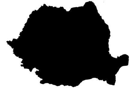Map of romania with black backgroundの写真素材