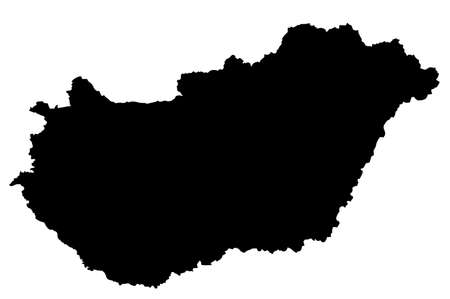 map of Hungary with black backgroundの写真素材