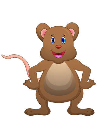 Cute mouse cartoon posingのイラスト素材