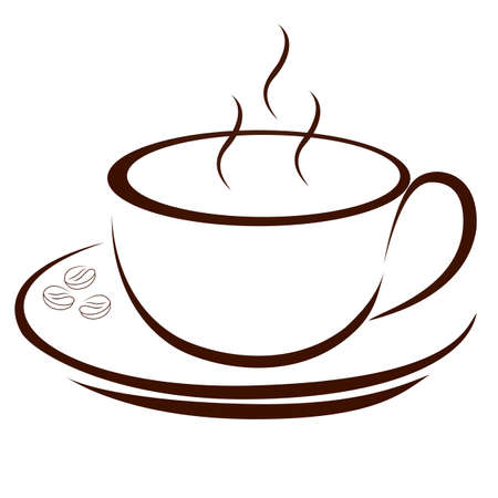 Coffee cup icon on a white backgroundのイラスト素材