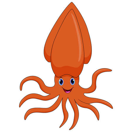 Cute cartoon squidのイラスト素材