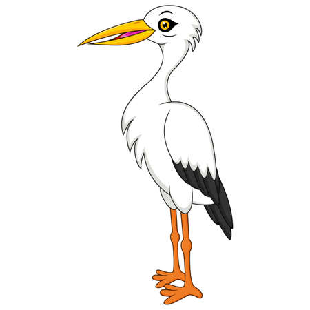 White stork cartoonのイラスト素材