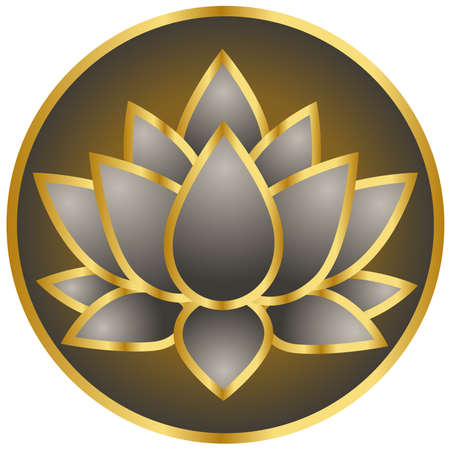 Golden lotus flower shape logoのイラスト素材