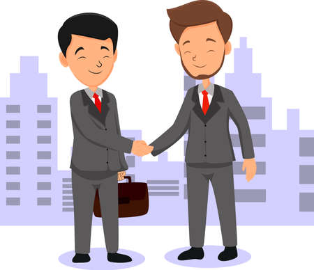 Successful businessmen handshaking after good dealのイラスト素材