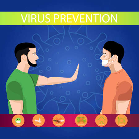 Illustration of corona virus preventationのイラスト素材