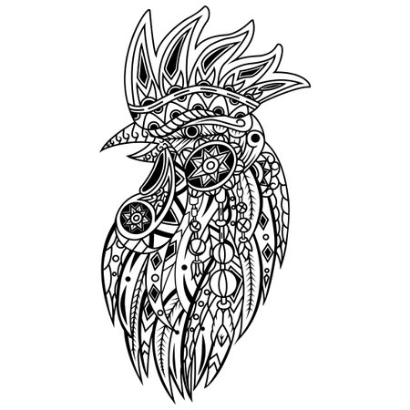Hand drawn of rooster in styleのイラスト素材